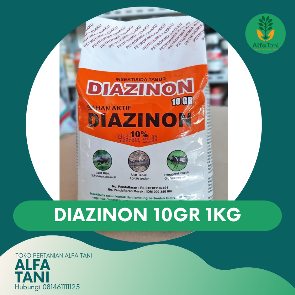 Diazinon 10gr 1kg Insektisida Obat Pembasmi Hama Tanaman Ulat Tanah