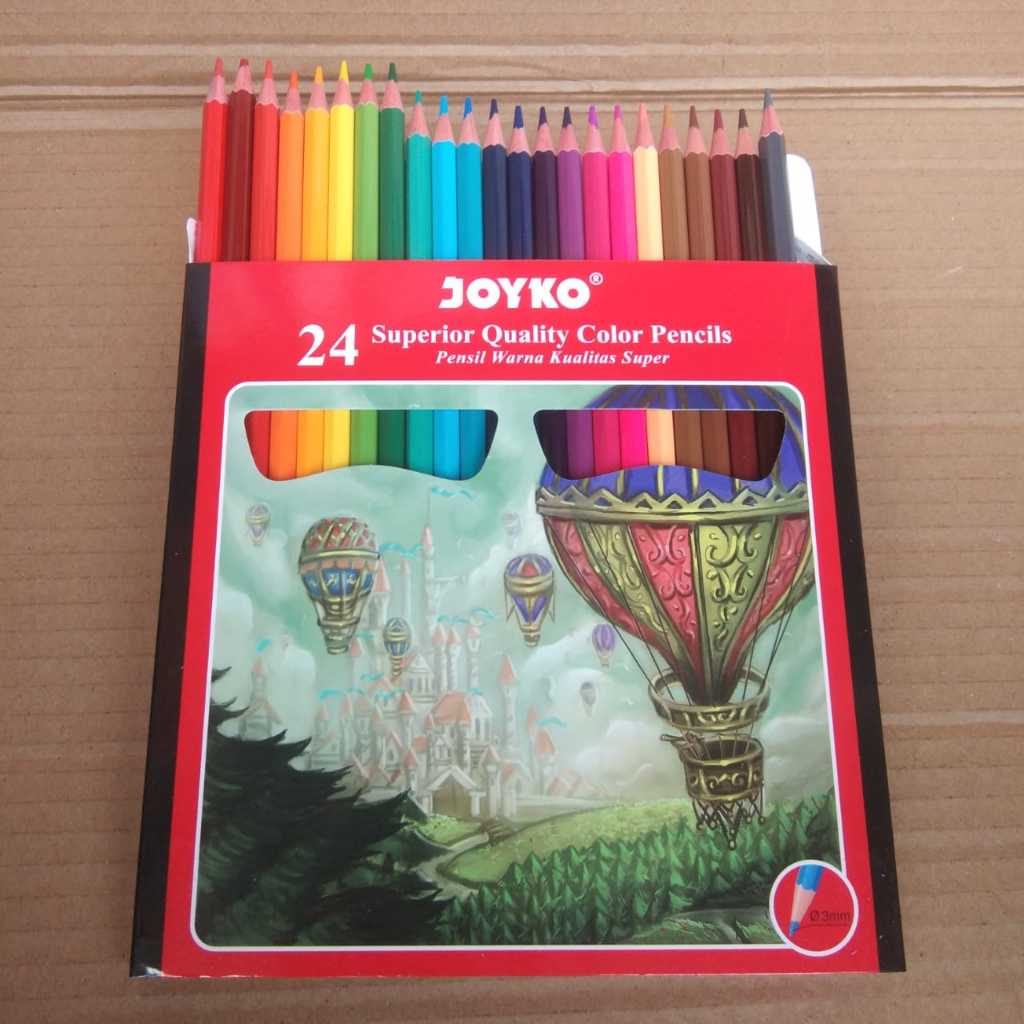 

Pensil Warna 24 Warna Ukuran Panjang CP-101 Joyko