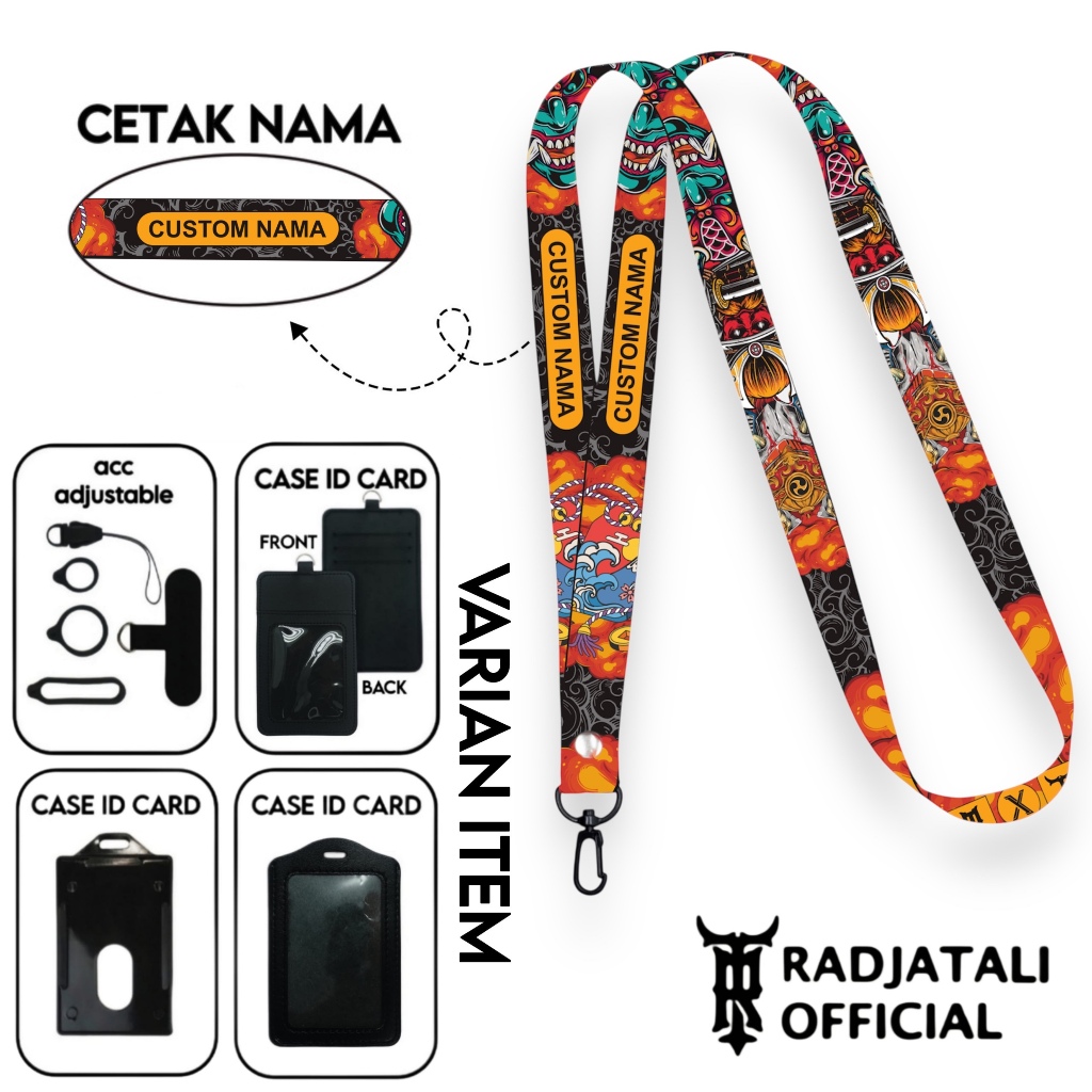 

Lanyard Custom Nama ONI Series V1 Size 1,5cm Bisa Request Nama Full Printing 2 Sisi Gantungan Card Holder Tali Lanyard Hp Custom