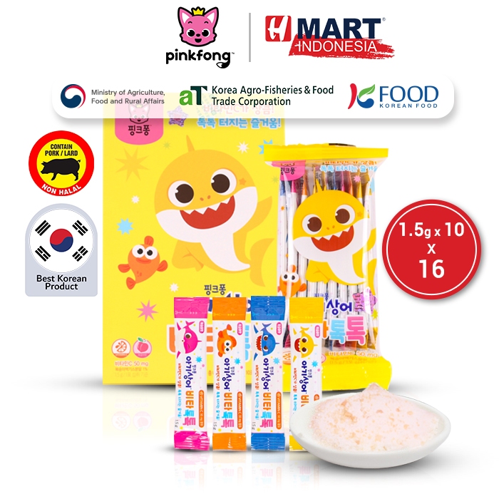 

Pinkfong Baby Shark Vita TokTok - Kembang Gula Popping Rasa Buah Persik 1.5g x 10 x 16 (1 Box)