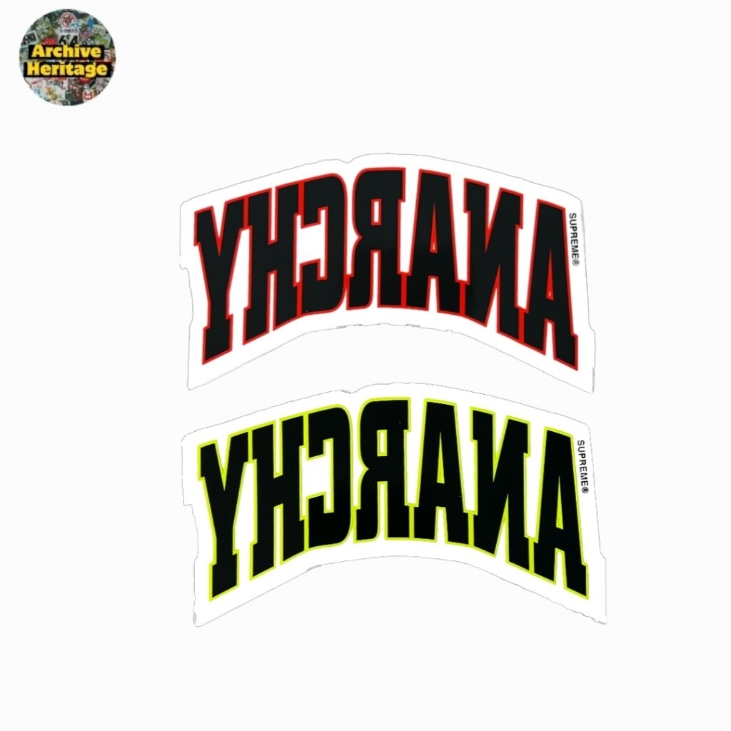 

sticker Supreme Anarchy red yellow streetwear stiker