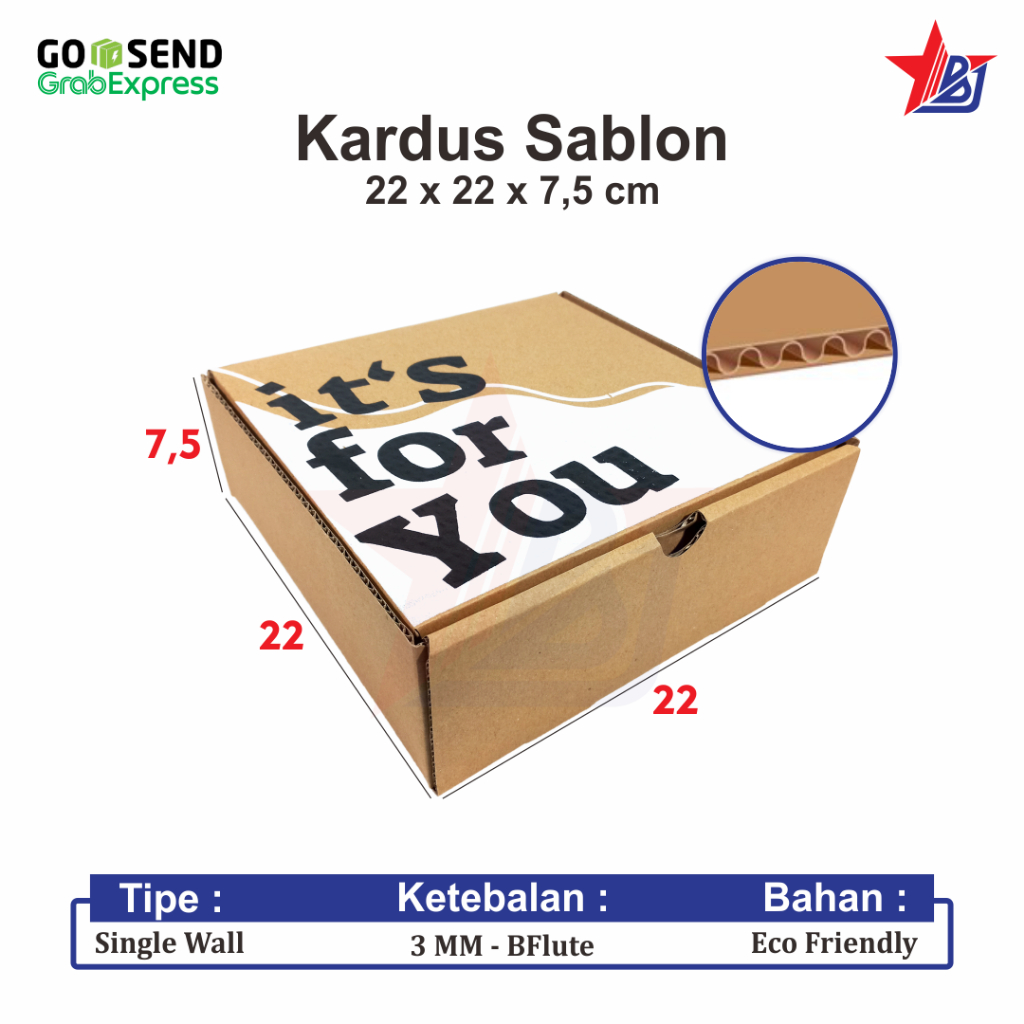 

Kardus Box Kado Gift Uk. 22x22x7.5 cm Corrugated Free Sablon Ecer Ultah Hadiah