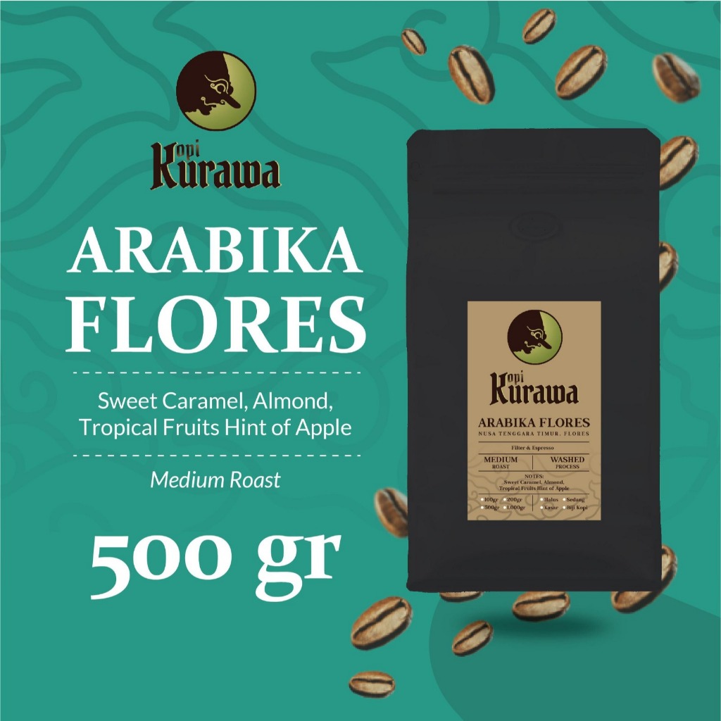 

Kopi Arabika Flores Bajawa 500gr Arabica Coffee Roast Beans Biji Bubuk