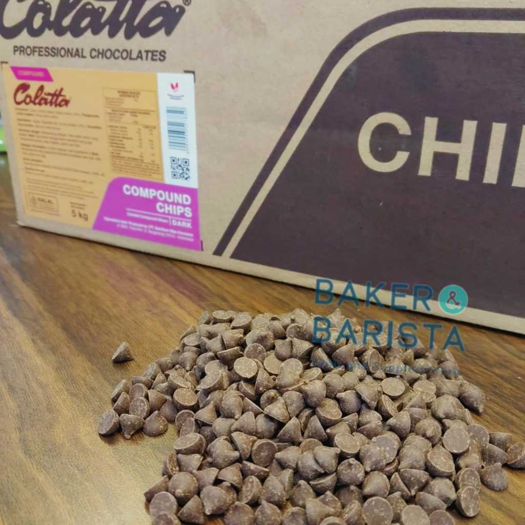 

Colatta Chocolate Chips 5KG / Bakestable Dark Chocochip Colatta / Choco Chip