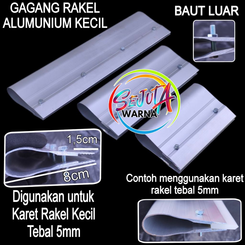 

GAGANG RAKEL SABLON ALUMUNIUM KECIL BAUT LUAR 15CM