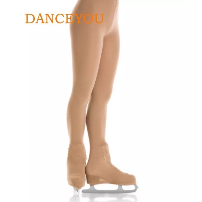 KODE E8C Legging DANCEYOU Celana Stocking Figure Ice Skating Tights Over Boot Cover with Clip Polos 