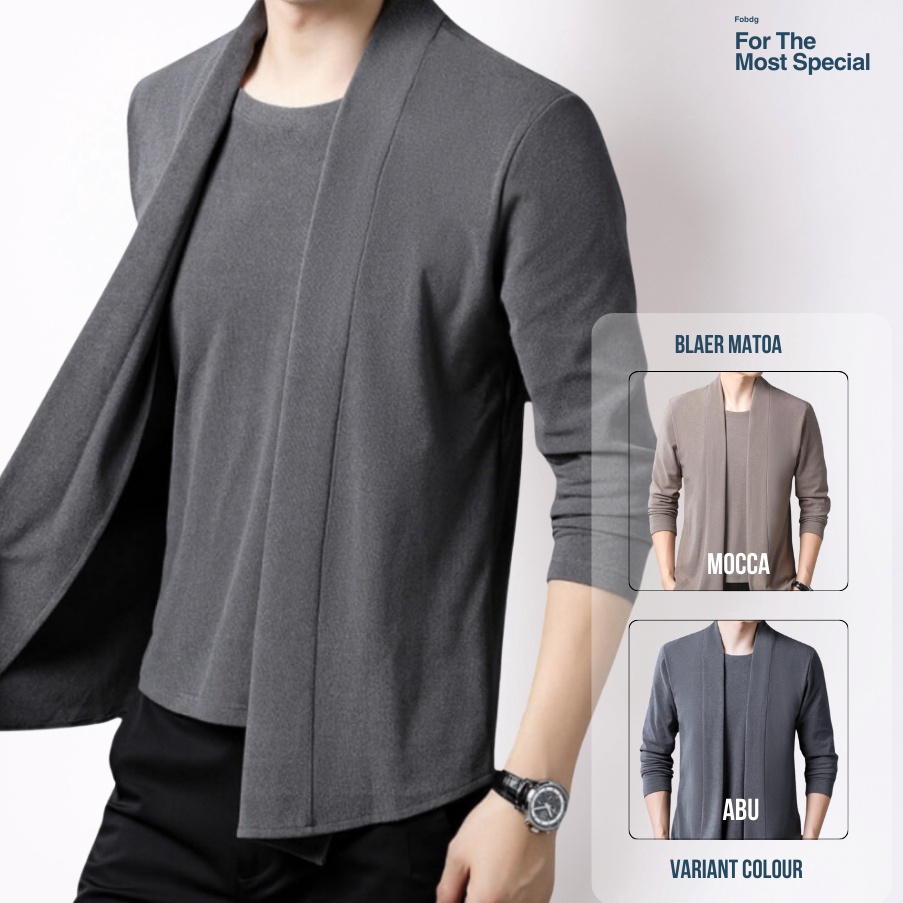 KODE J69Q Fobdg Tshirt Blazer Matoa Kaos Lengan Panjang Dan Blazer Manyatu pria dewasa