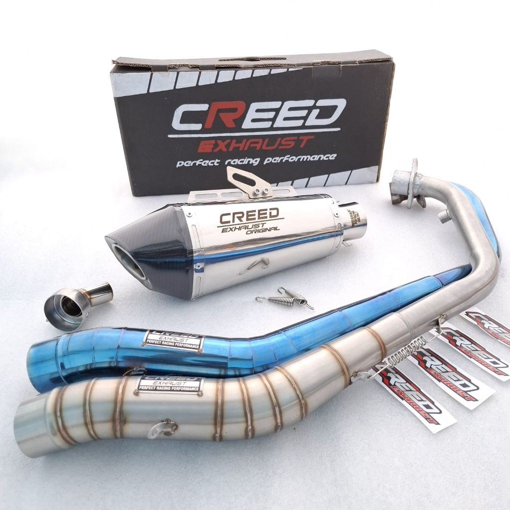 1SET KNALPOT RACING BASS CREED EXHAUST CBR SONIC VIXION GTR XSR FU GXS TIGER MEGAPRO VERZA CS1 R15