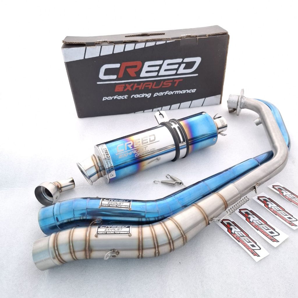 CREED EXHAUST KNALPOT RACING R15 XABRE XSR FU VIXION GSX CBR SONIC TIGER MEGAPRO VERZA MX CS1 DLL
