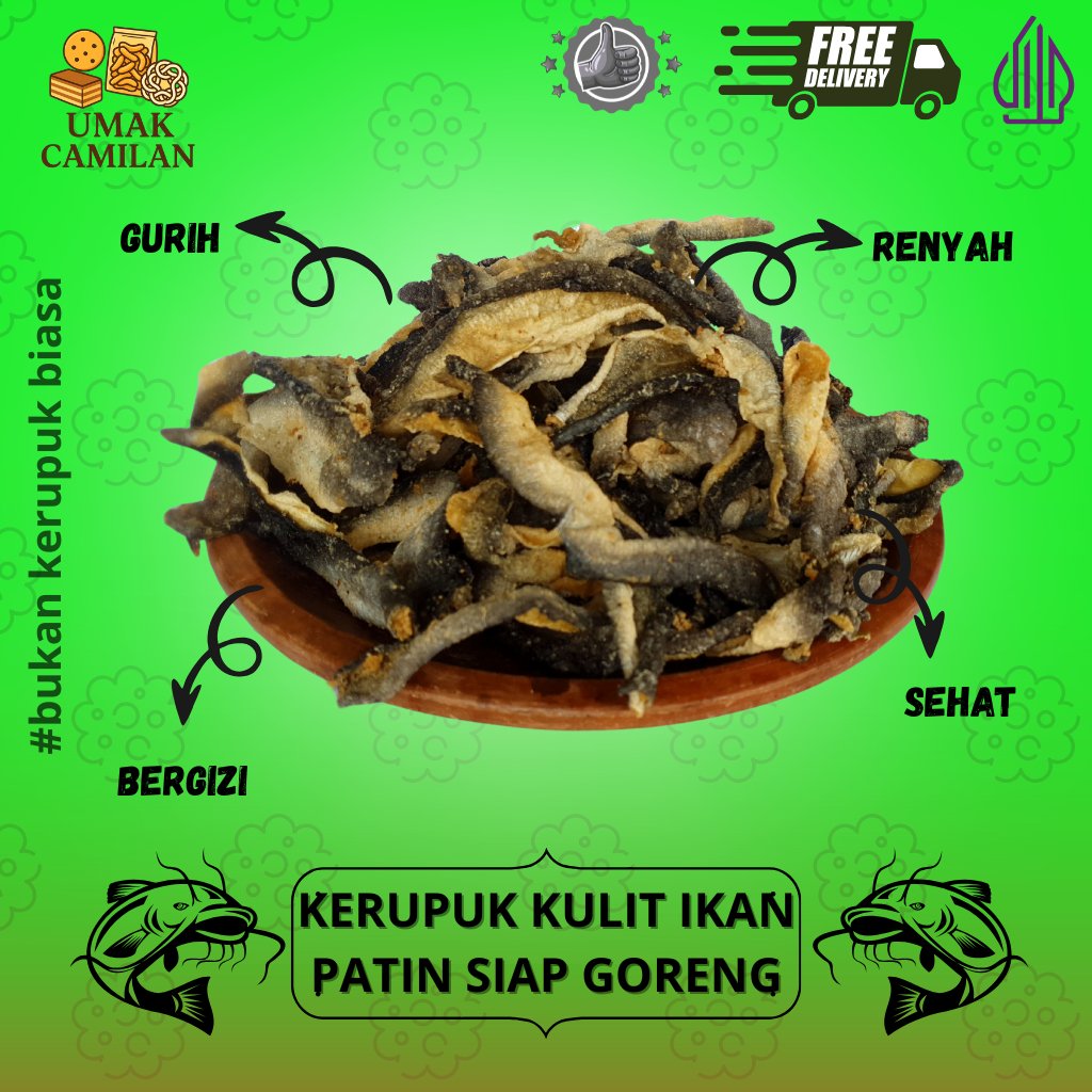 

Kerupuk Kulit Patin Mentah Asli 2KG – Renyah, Gurih, Siap Goreng, 100% Ikan Patin Segar