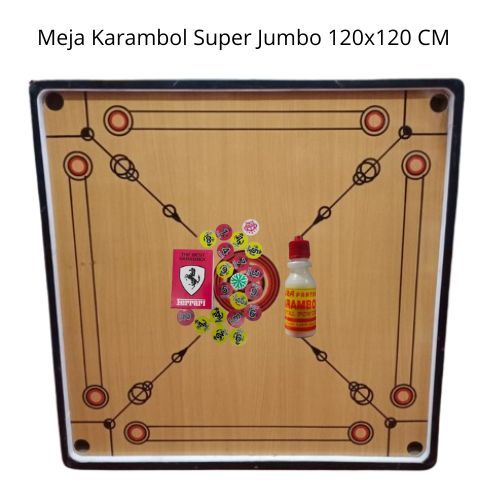 Papan Karambol SUPER JUMBO 120X120CM ..bonus kristal & biji karambol