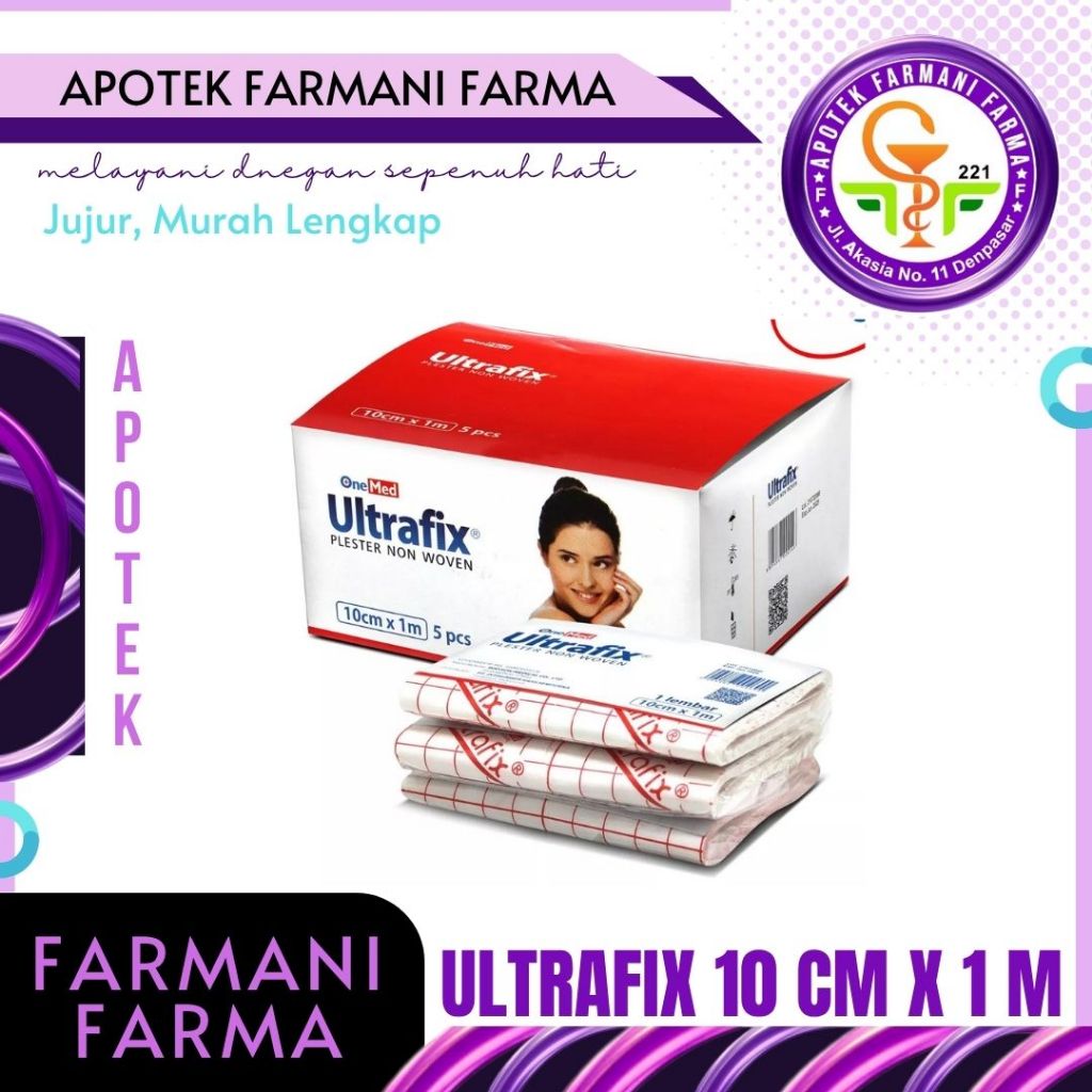 ULTRAFIX 10 CM X 1 M / PLESTER / PEREKAT PLESTER ONEMED / PLASTER PUTIH LUKA / PLASTER PENUTUP LUKA 
