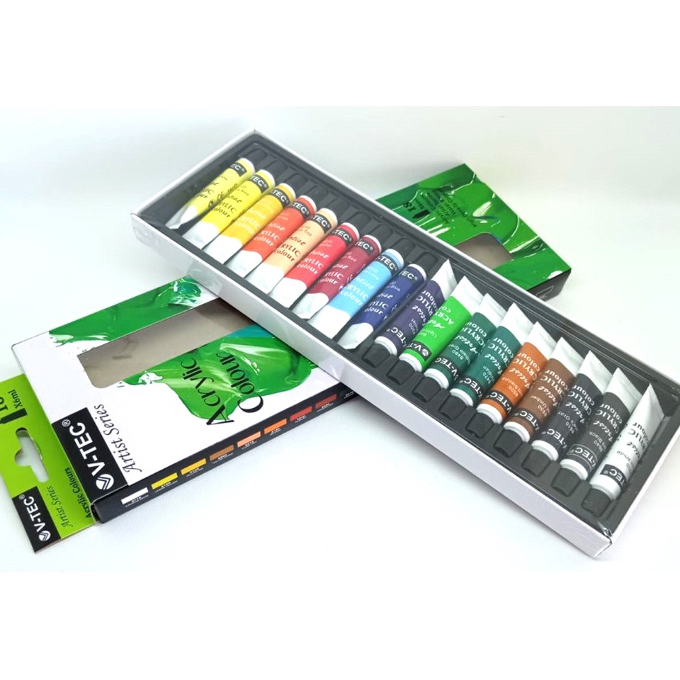 

KODE I38Z VTec Acrylic Set Colours 6 Ml Set 18 VTec Cat Akrilik 18 Warna 618A