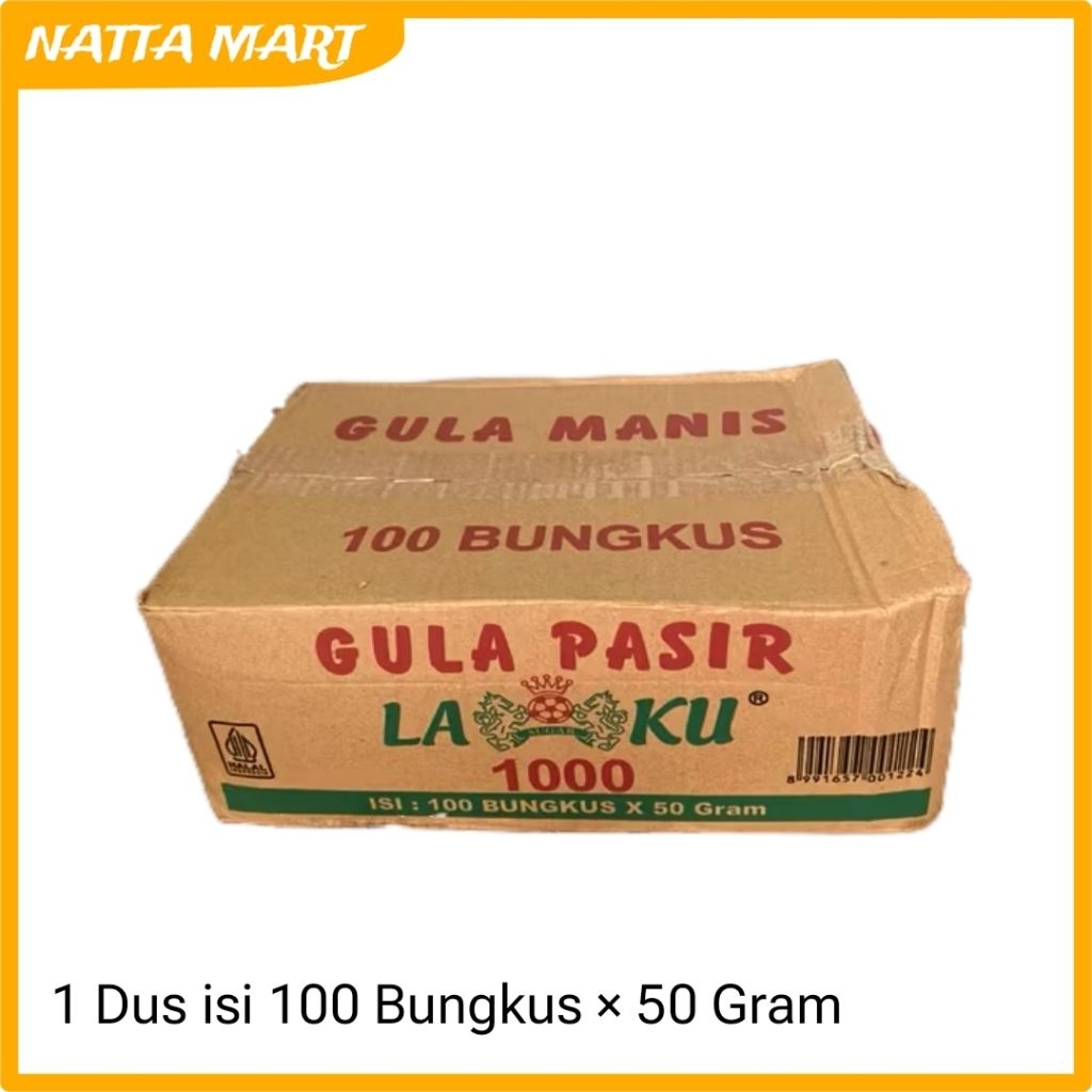 

GULA PASIR LAKU 1 DUS / 100 BUNGKUS (50 GRAM)