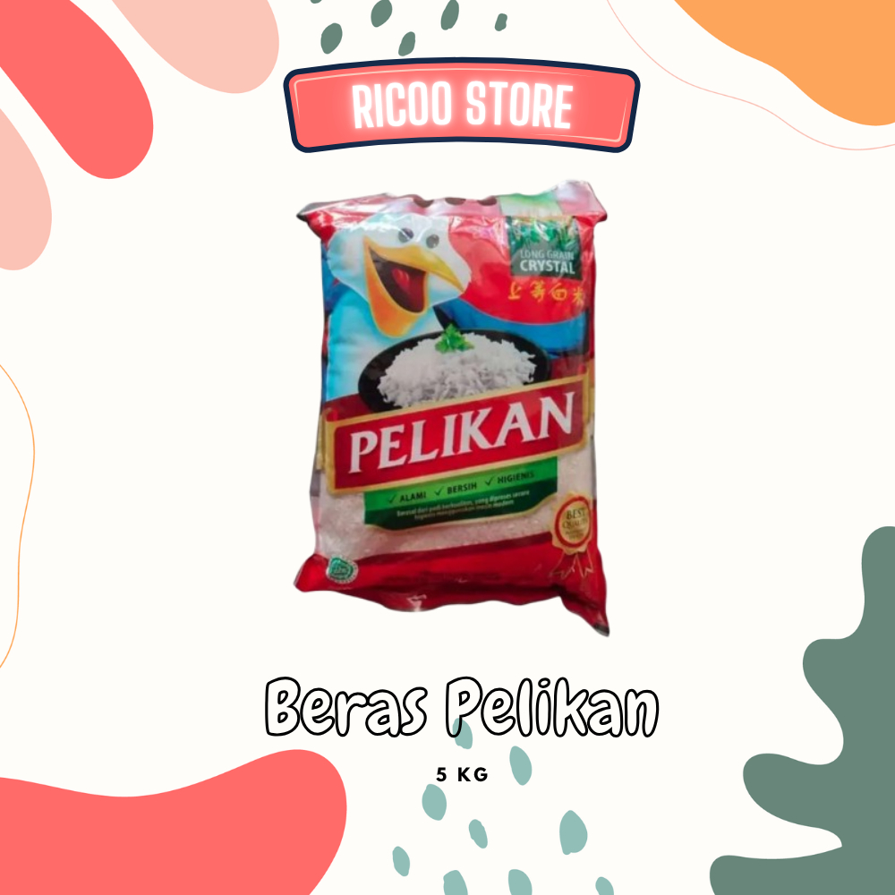 

Beras Pelikan 5kg Long Grain Crystal | Beras Putih Alami Bersih Wangi Nasi Pulen