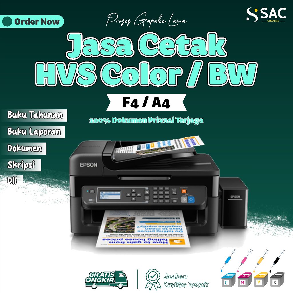 

Jasa Print HVS Berwarna / Black & White , F4 , A4 , A5 / Cetak Skripsi , Cetak Buku Termurah 75gsm