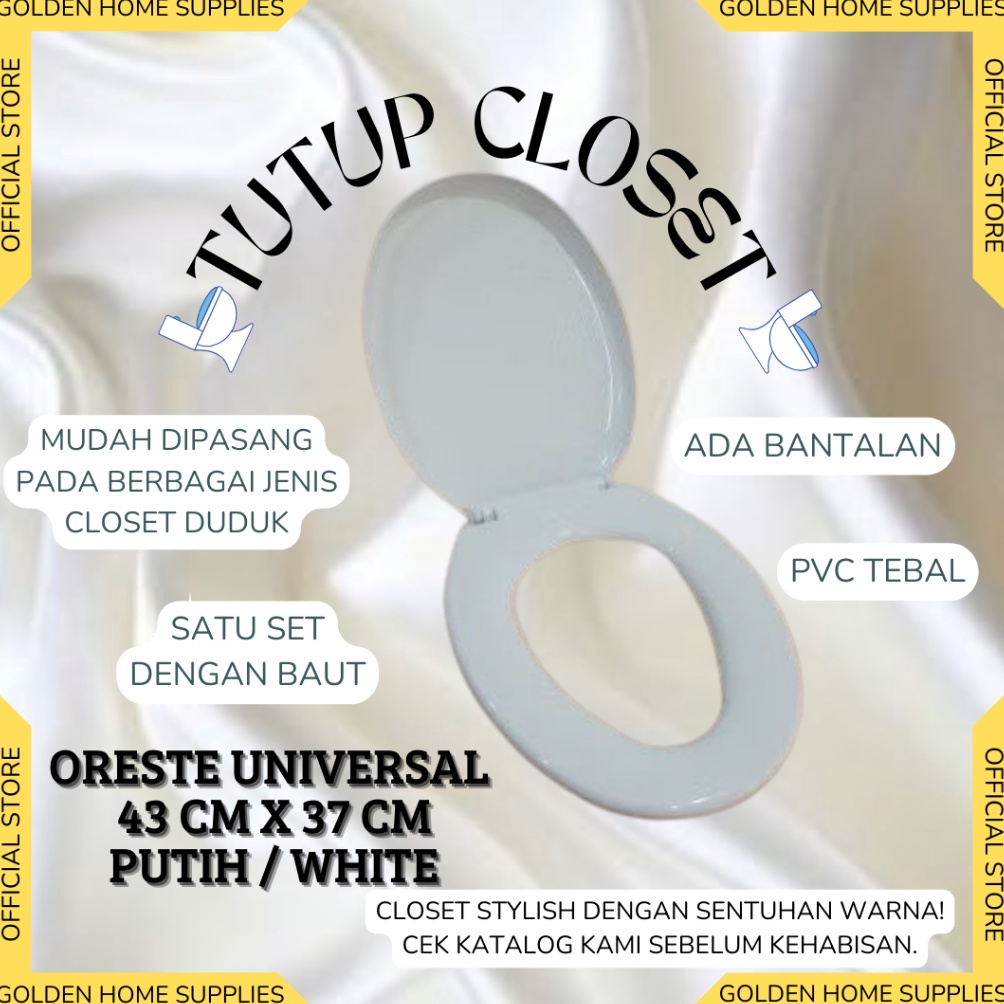 KODE V78C 1 Set Tutup Kloset Oreste Duduk Universal  Warna Putih Biru Hijau Pink Maroon  Pvc Tebal  