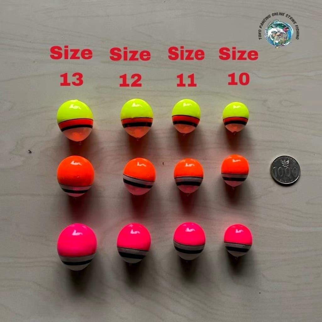 PELAMPUNG PANGESTU BENTUK BULAT OVAL UKURAN BESAR BAHAN STYROFOAM UNTUK MANCING BAWAL,LELE,PATIN DAN