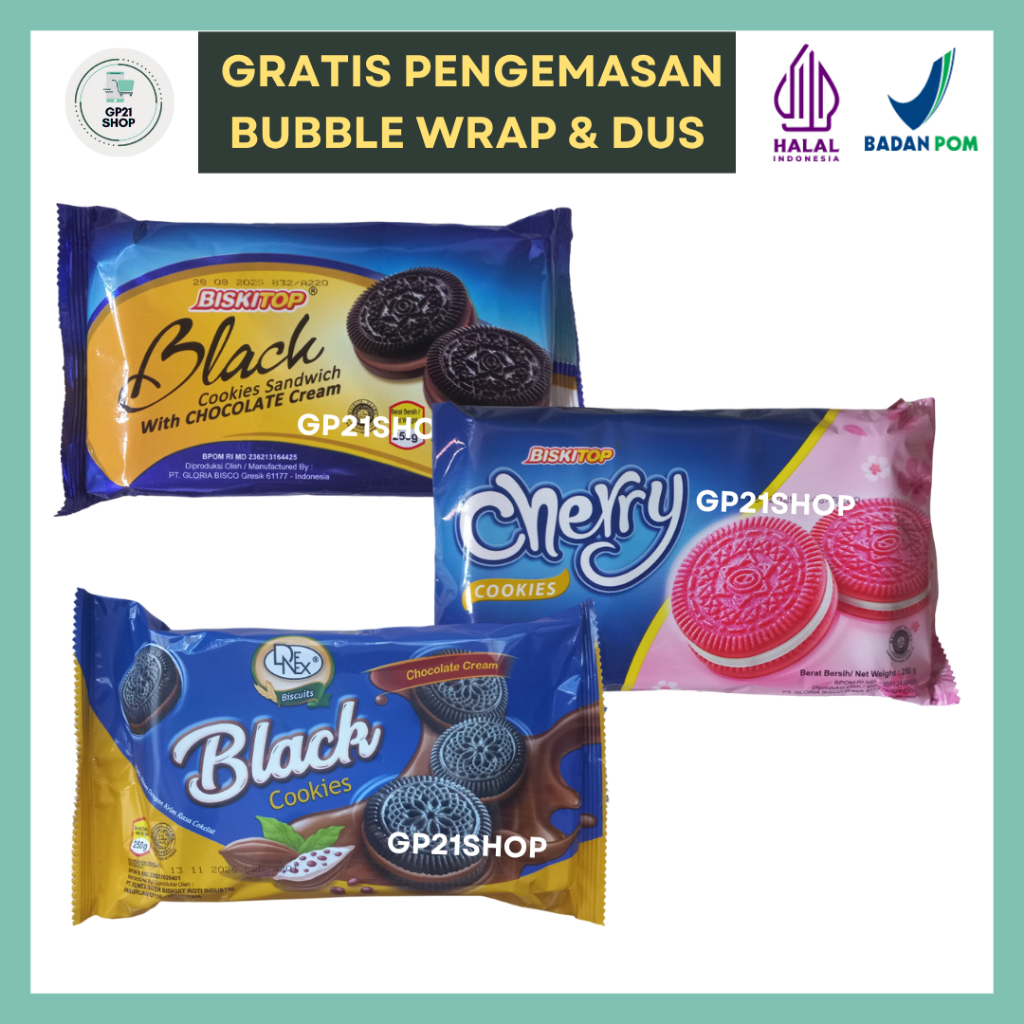 

Biskitop / Denex Black Cherry Cookies Sandwich with Cream 250gr - Biskuit Snack Cemilan Murah Enak