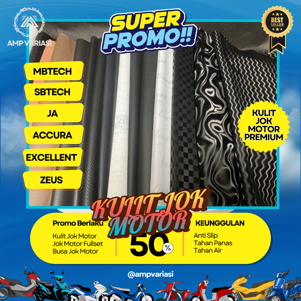 Kulit Jok Motor - Kulit Jok Mbtech - Kulit Jok POLOSAN Mbtech Camaro Carrera Premium Hitam