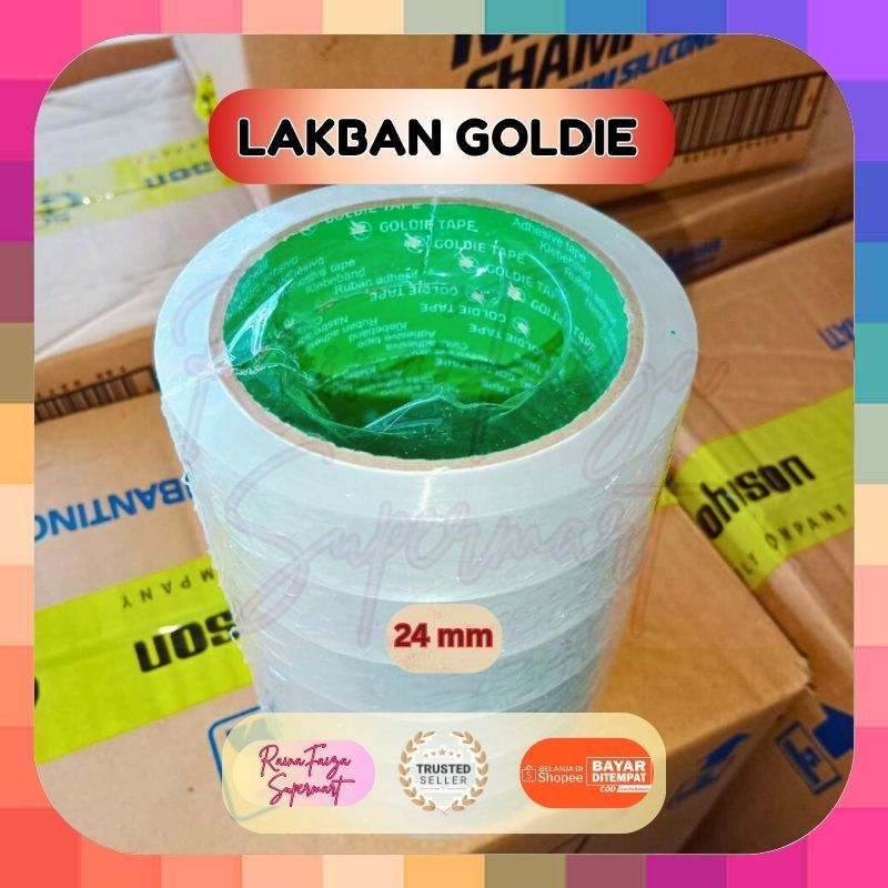 

Lakban Bening Goldie 1 Inch/24 mm [] Nawa Tape Panjang 72 Yard [] Harga 1 PCS
