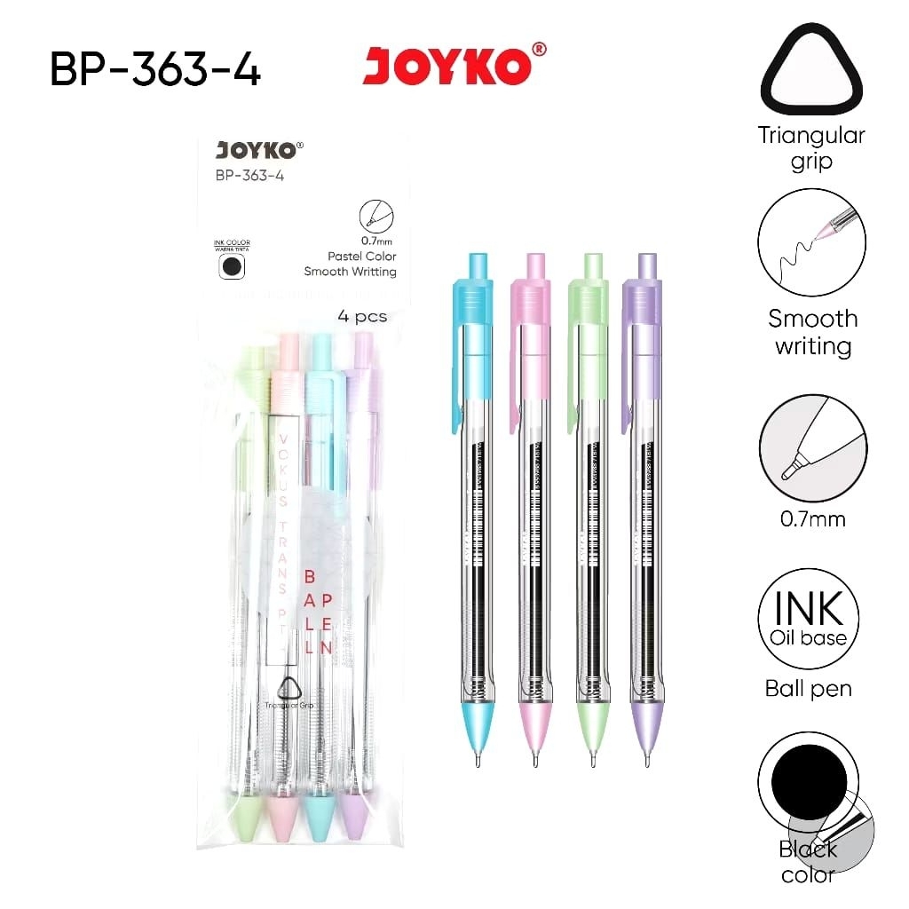 

Ball pen pulpen pena joyko BP-363 vokus trans PTL 0.7 mm 1pcs