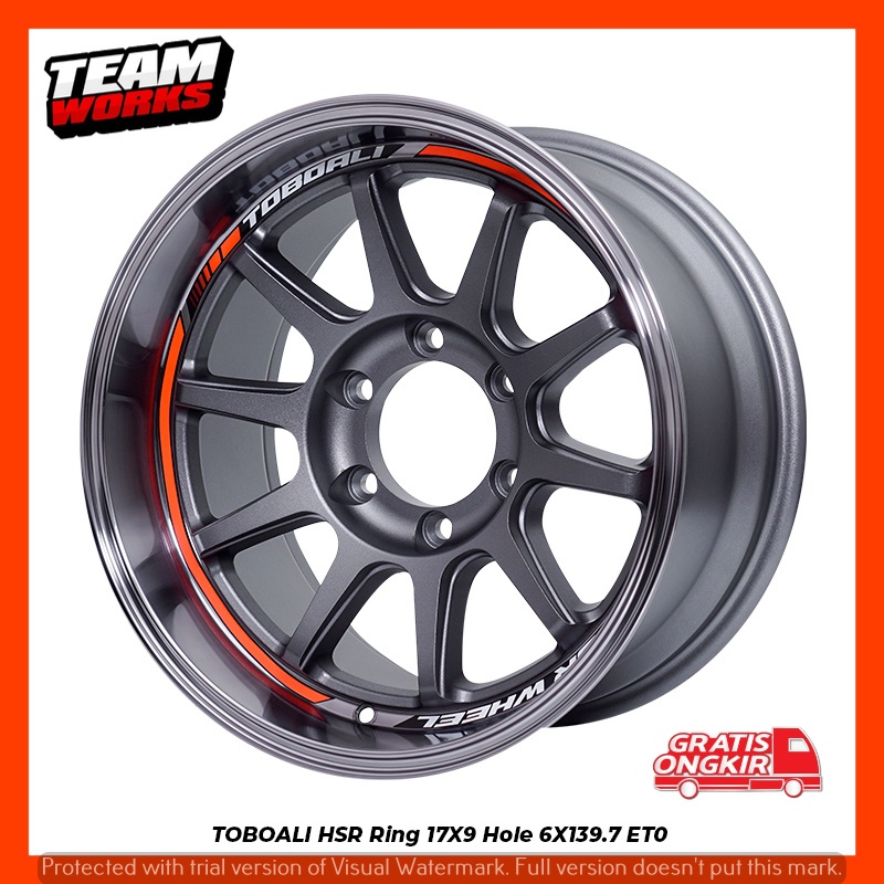 VELG MODEL CELONG RING 17 HSR TOBOALI UNTUK PAJERO FORTUNER VELAG LEBAR 9 ET0 GREY - HSR JAKSEL