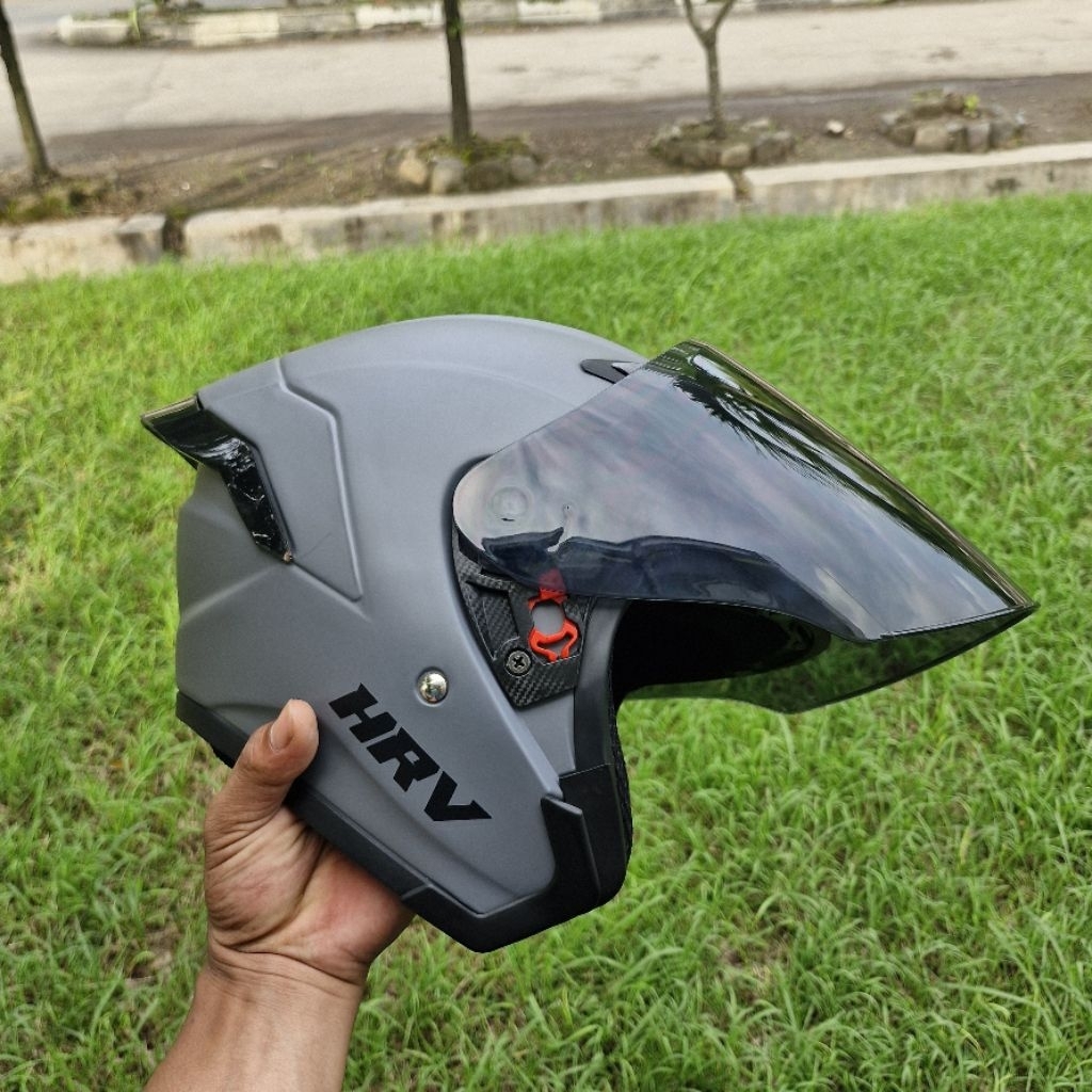 HRV MAXIMO SPOILER HELM HALF FACE DEWASA PRIA WANITA KEREN TERBARU SNI COD