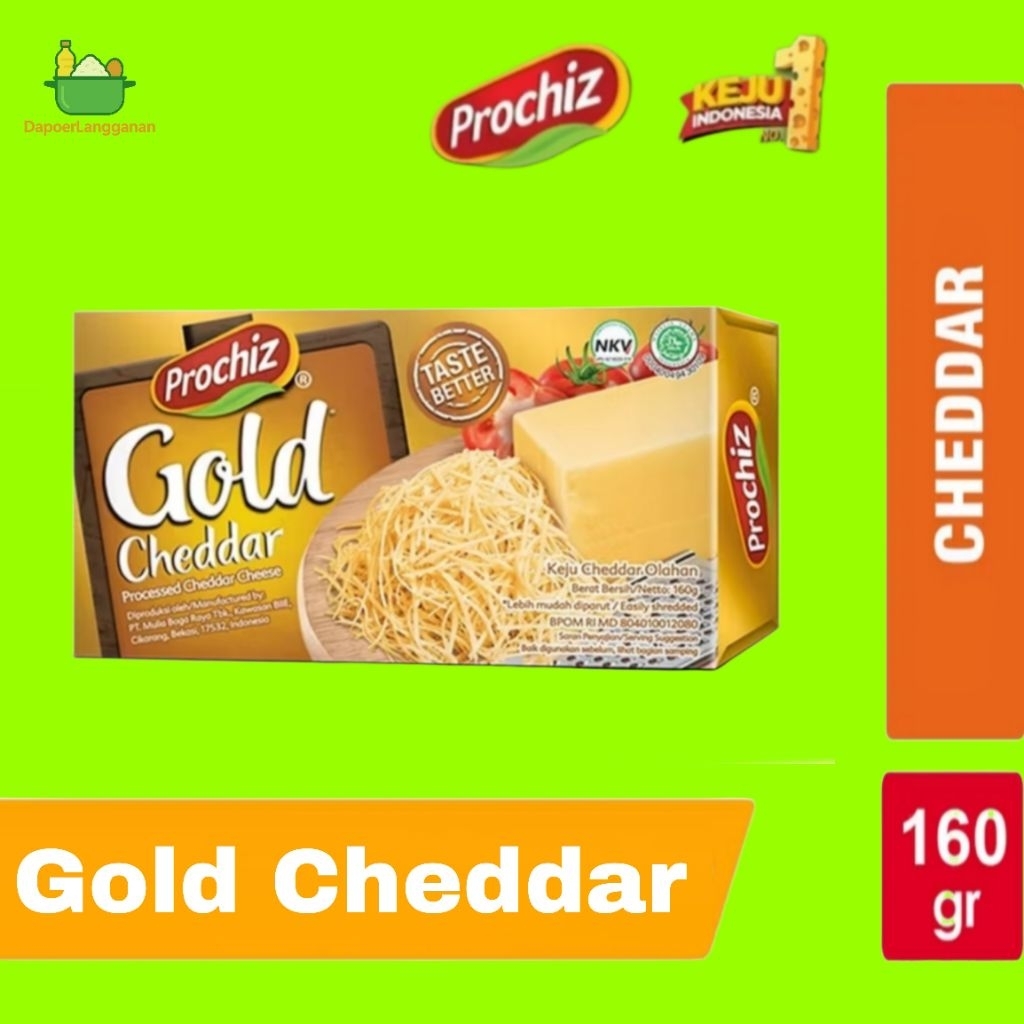 

Prochiz Gold 160gr Keju Cheddar / Prochiz Gold 160GR