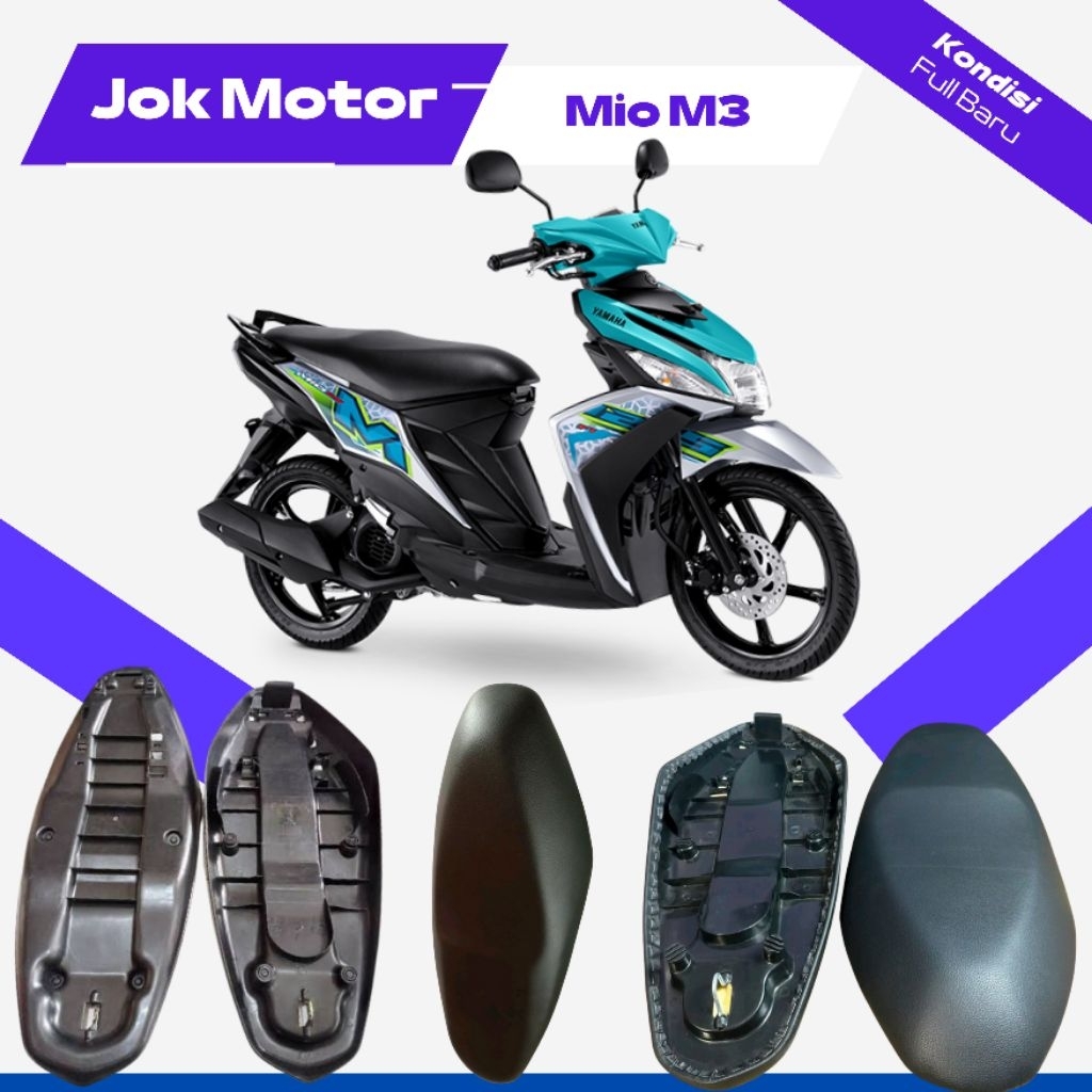 Jok Motor Mio M3 Full Set Premium – Busa Tebal + Kulit Original + Fiber Rangka”