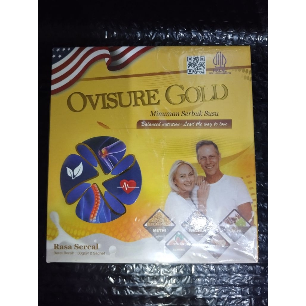 

(PAKET 1 BOX OVISURE) KEMASAN TERBARU TH 2025 - OVISURE GOLD USA SUSU UNTUK TULANG DAN SENDI