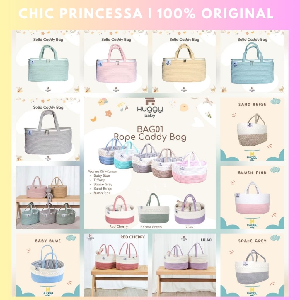 Huggy Baby Rope Caddy Bag / Organizer Bag Bayi tas bayi newborn tas makeup tas serbaguna