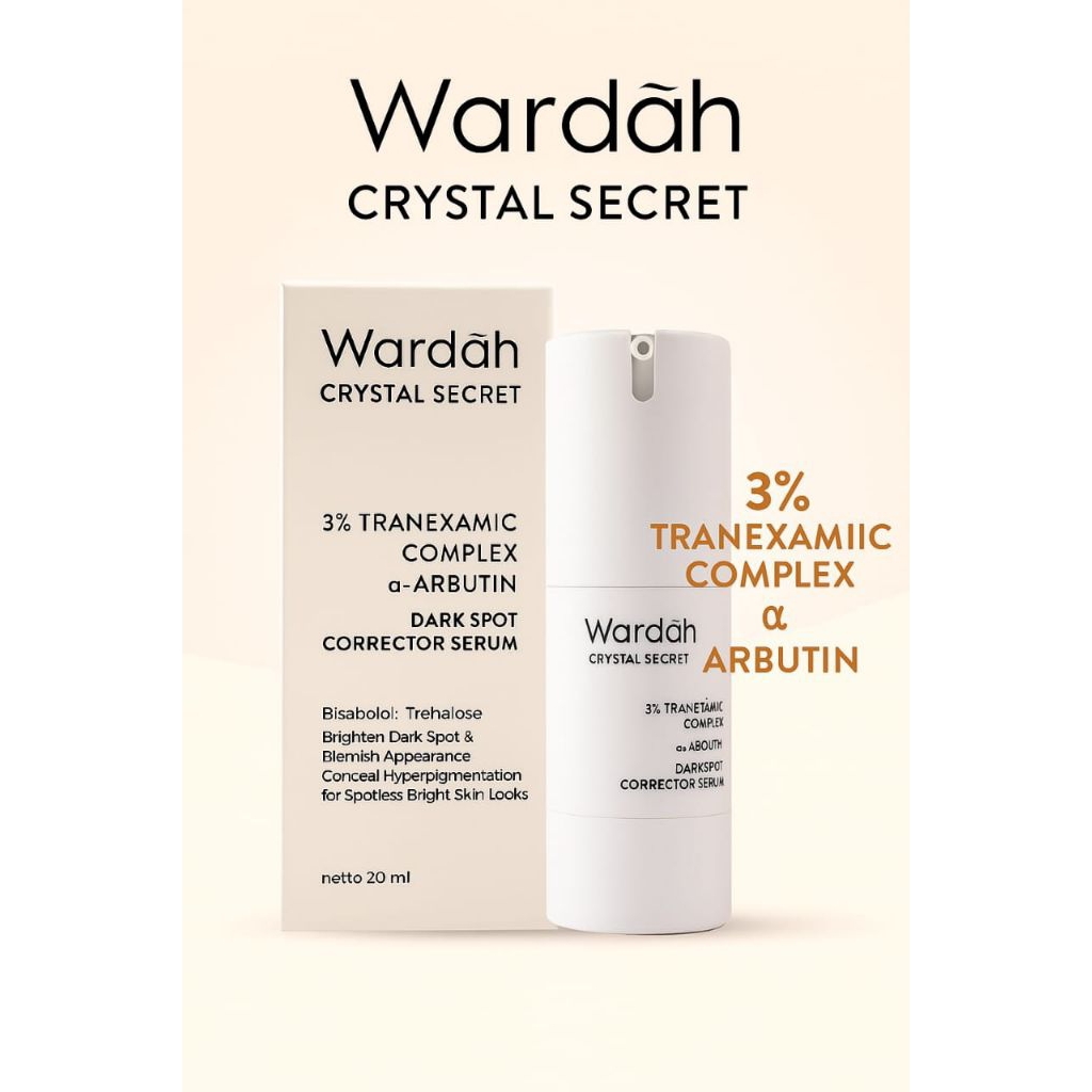 Wardah Crystal Secret | Serum Pencerah Wajah | Niacinamide + Alpha Arbutin | Glowing | Original 100%