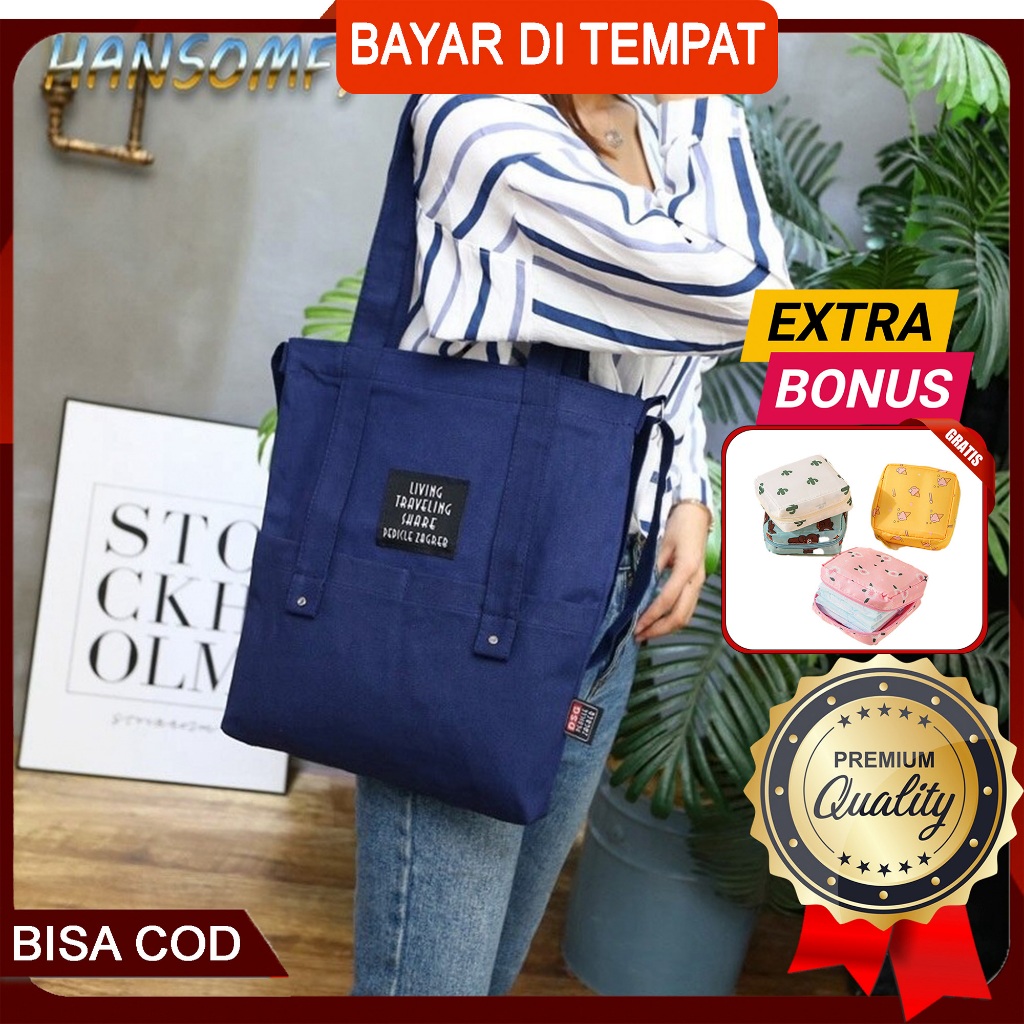 TOTE BAG KANVAS WANITA ASLI IMPORT KOREA TERBARU KUALITAS PREMIUM TAS TOTE BAG TOTE BAG CANVAS MJY24