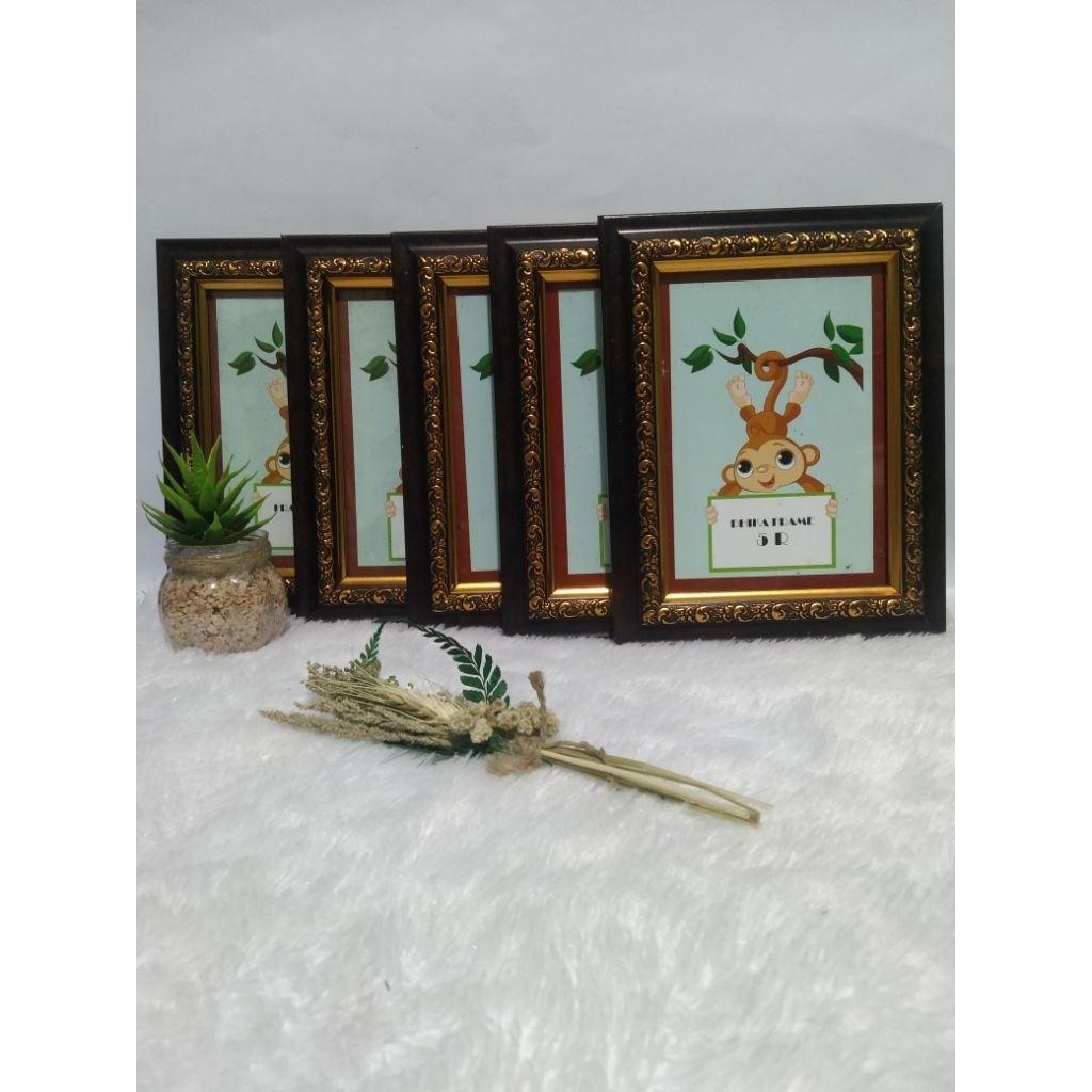 annaframe Paket 5pcs frame kaca 5R/dekorasi/hiasandinding/hiasankamar