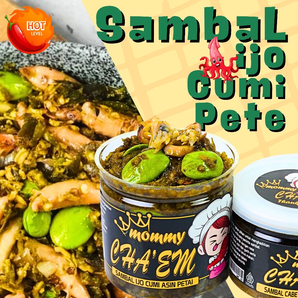 

Sambal Ijo Cumi Pete Sambel Hijau Petai Cabai Cabe Hijau Sambal Topping Pedas Halal Praktis / Berat 130gram 200gr 1kg / Sambal Mommy Cha'em