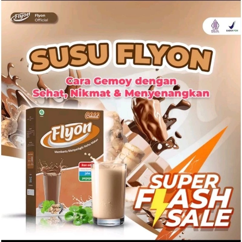 

DISKON 1 BOX MURAH!!!! Susu Flyon Penambah Nafsu Makan Susu Penggemuk Badan Full Nutrisi