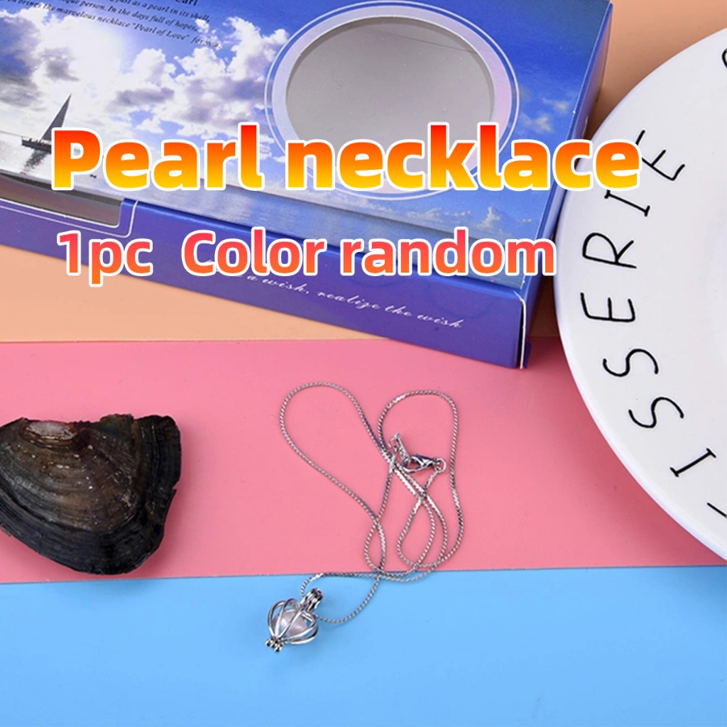 Wish Pearl Necklace Asli Mutiara Air Tawar Kalung Kalung Mutiara Kerang Asli Wish Pearl Necklace Had