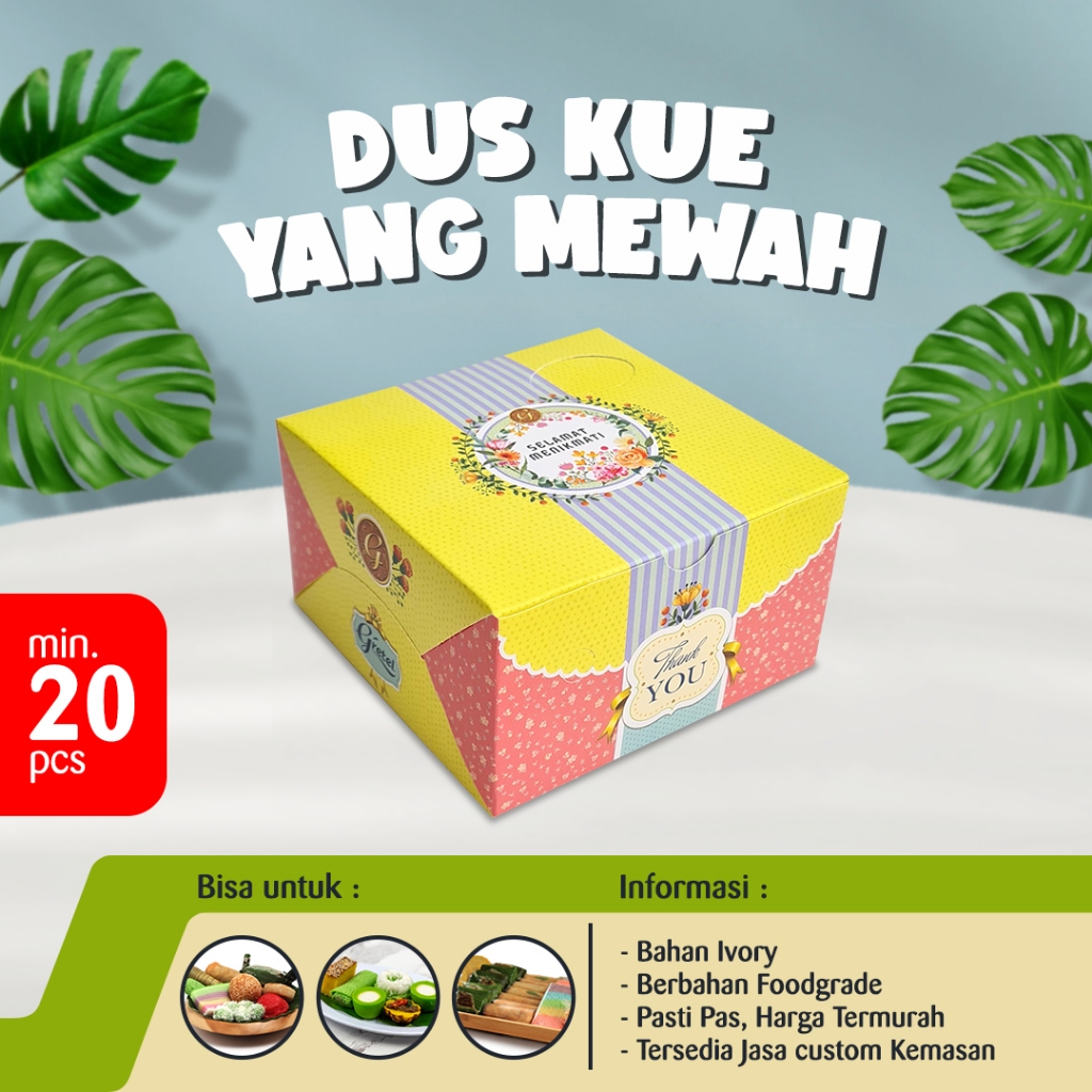 Dus Snack Box Gretel Prime / Dus Kue Gretel Prime Ukuran 12 x 12 cm / Box Snack Hansel