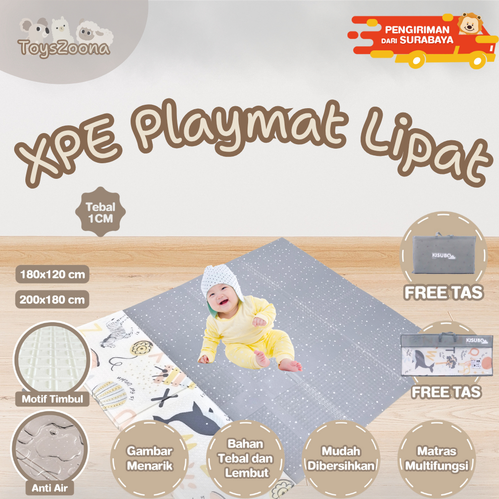 [SBY] ToysZoona  XPE Foldable Playmat Tikar Matras Bayi Playmate Anak Karpet Lipat Tebal 1 cm