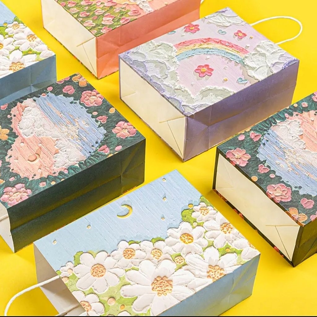 

Paperbag Aesthetic | Paper bag Lucu | Tas Kado Wanita | Pembungkus Kado Bunga 3D