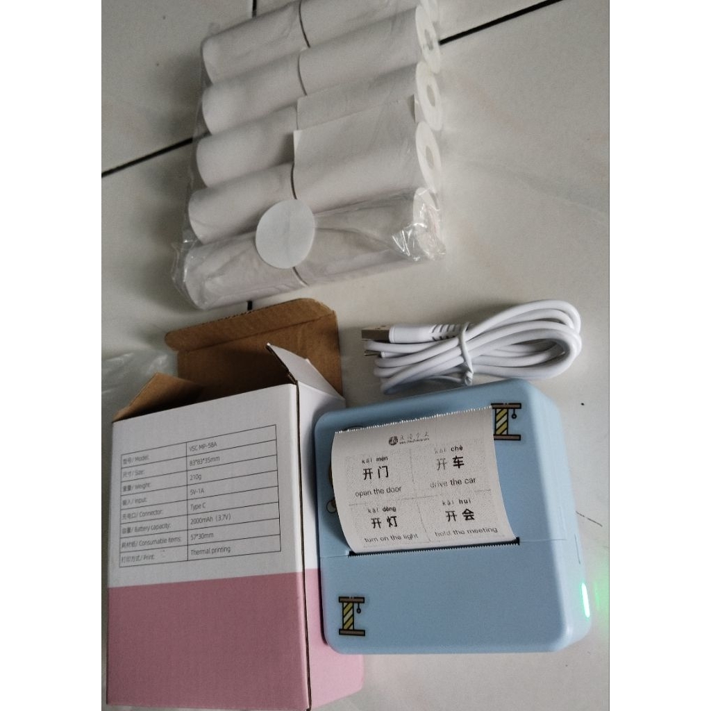 mini Printer Bluetooth + refill kertas