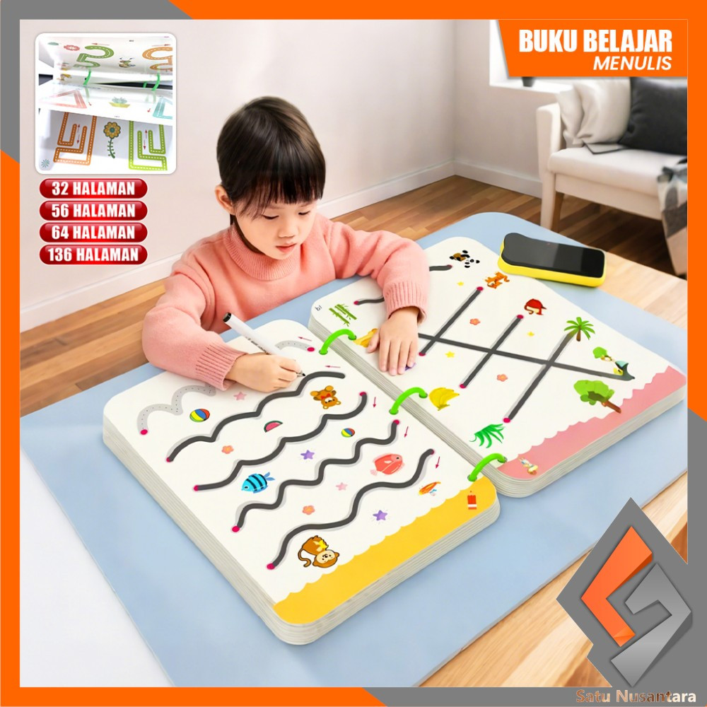 

SN-M386 Mainan Edukasi Menggambar Latihan Menulis Titik Dapat Dihapus Buku Set Magical Tracing Workbook / Buku Kerja Penelusuran Ajaib Anak Serbaguna