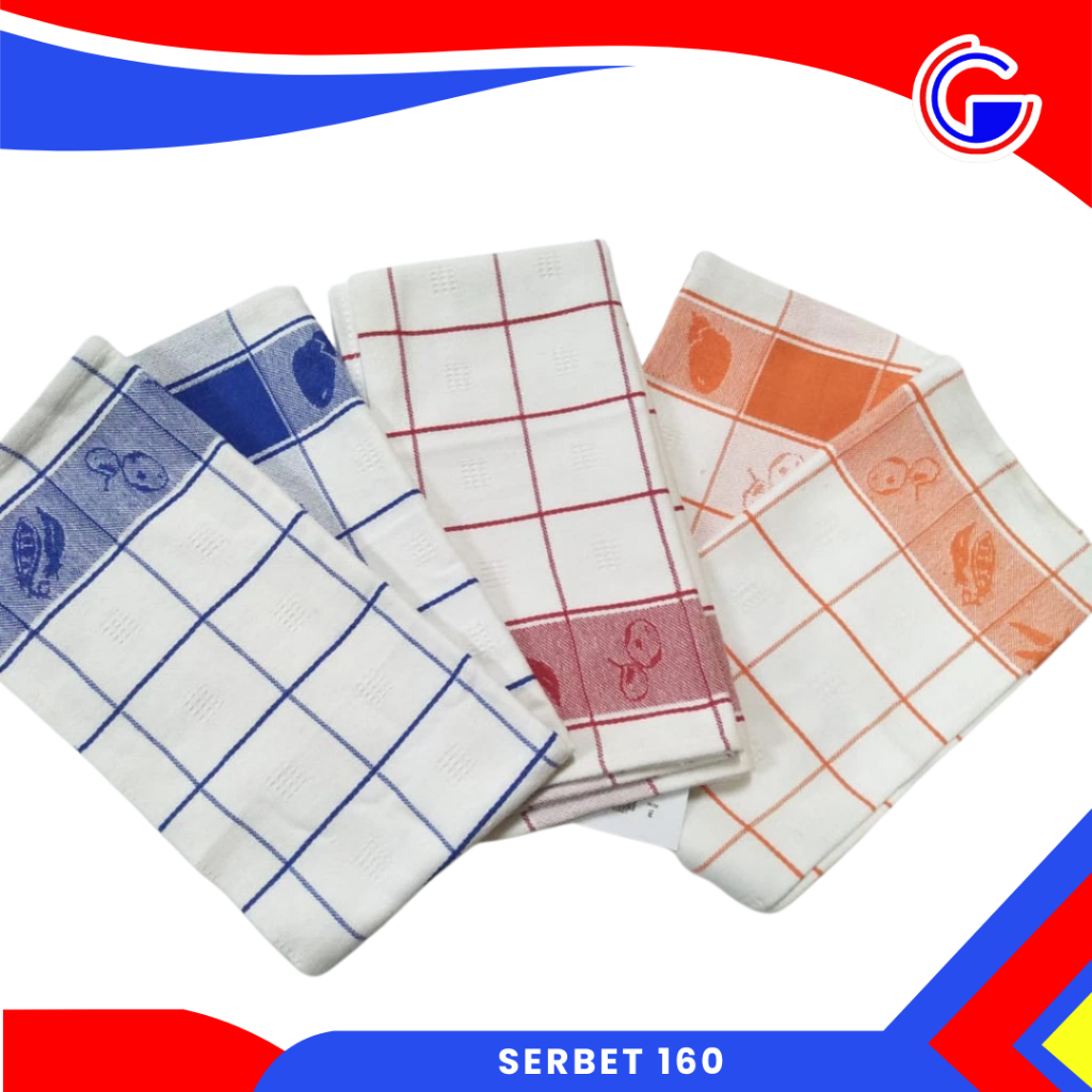 Serbet 160 | Serbet Lap Dapur | Napkin Kotak Tebal 55 x 55cm | Lap Meja Serbaguna