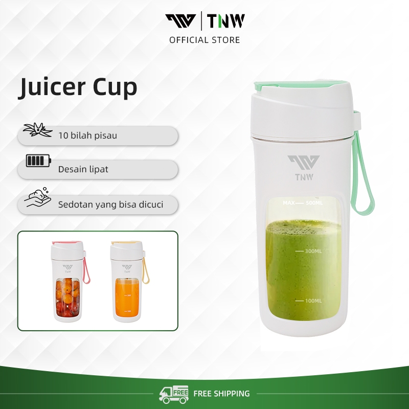 TNW KJ8 Juice Blender 10 Pisau Portable Jus Belender Buah 500ml Juicer Ice Crusher 3000mAh Rechargea