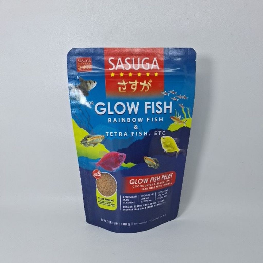 TRY SASUGA Glow Fish Rainbow Fish Tetra Fish Etc 100g Pelet Pakan Ikan Hias