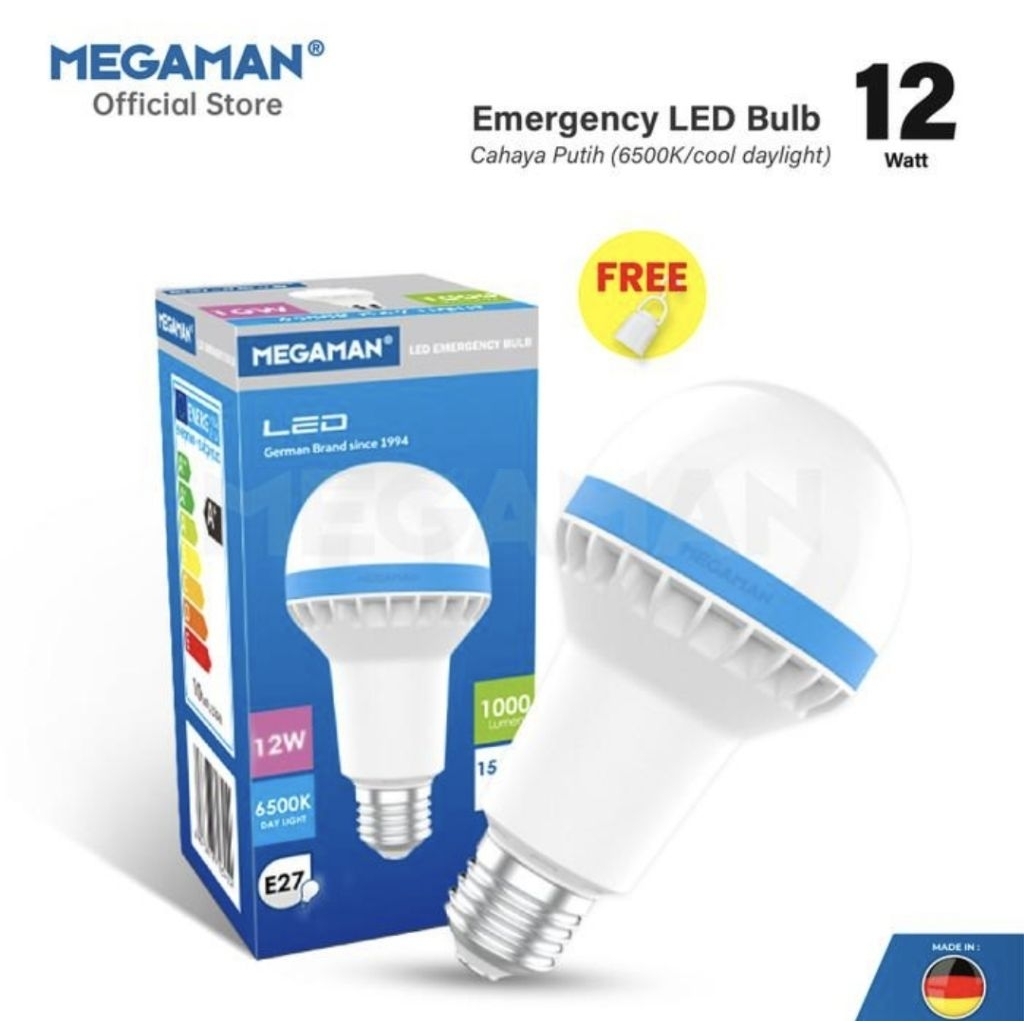 Lampu emergency Megaman 12 W bergaransi