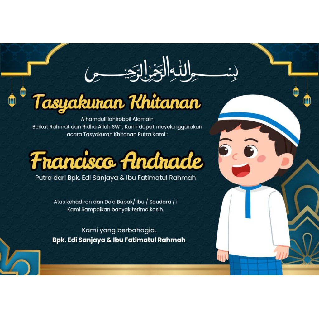 Label Berkat / Ucapan Khitanan / Label Letak Berkat