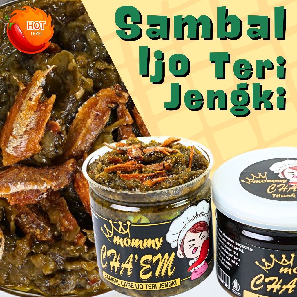 

Sambal Cabe Ijo Teri Jengki Sambel Cabai Cabe Hijau Pedas Halal Praktis / 200gr / 130gr / Sambal Mommy Chaem