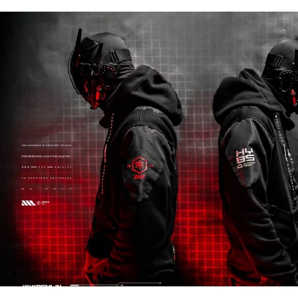 Stellarspace16 Helm Cyberpunk, Topeng / Cosplay Helmet Cyber Punk Led , Topeng Robot Keren / Mask /